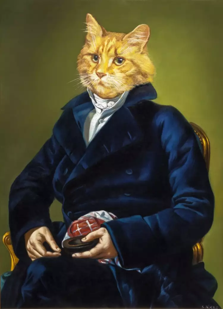 Никас Сафронов. Картина «Гоголевский персонаж, но намного серьезнее», 2012