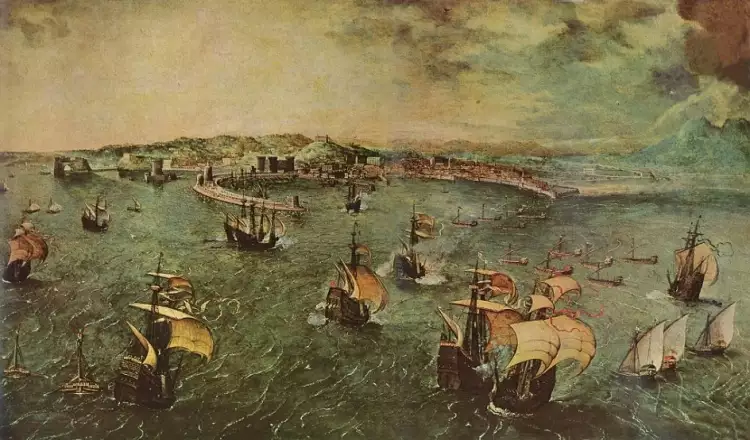 Питер Брейгель Старший. «Морской бой в гавани Неаполя», 1560