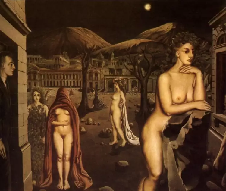 Поль Дельво. Картина «Спящий город», 1938 Поль Дельво. Картина «Спящий город», 1938
