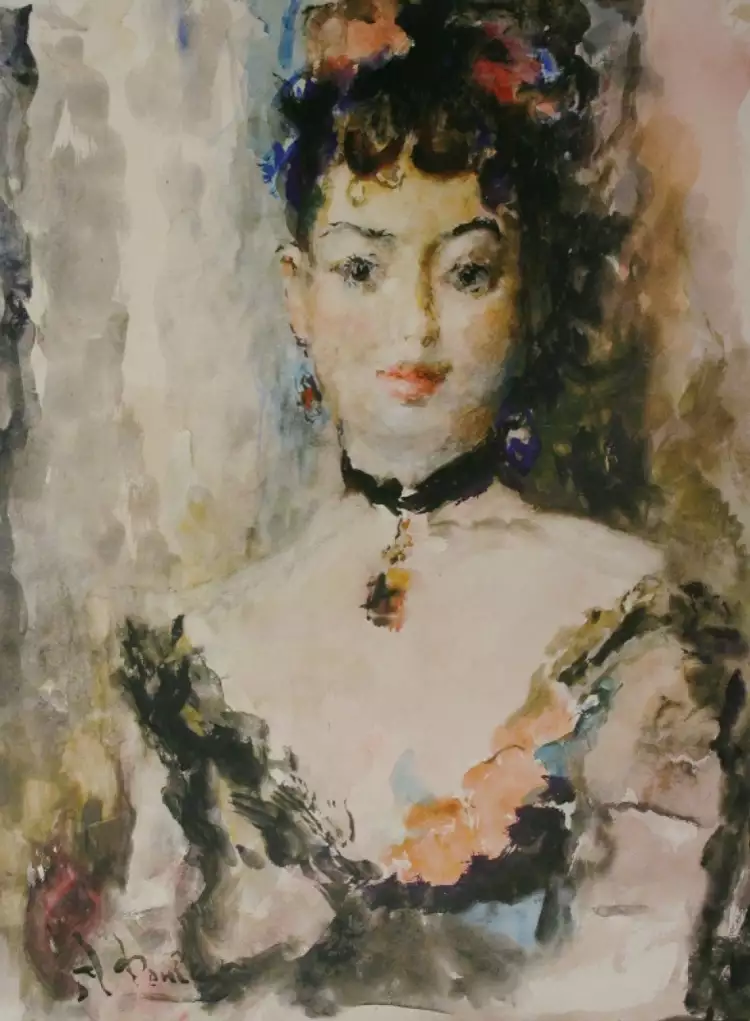 Графика. Артур Фонвизин. «Портрет балерины Люции Юмашевой», 1949 Графика. Артур Фонвизин. «Портрет балерины Люции Юмашевой», 1949