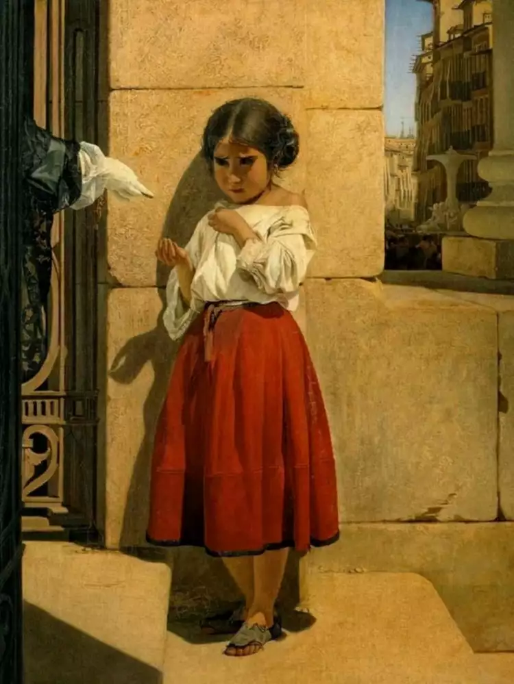 Дети на картинах известных художников. Евграф Сорокин. «Нищая девочка-испанка»