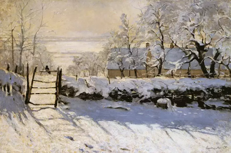 Зима на картинах. Клод Моне. «Сорока», 1869