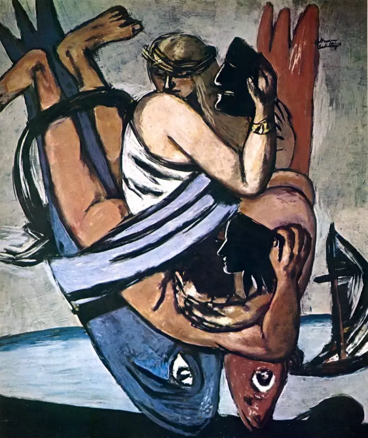 Макс Бекман. «Путешествие на рыбе», 1934