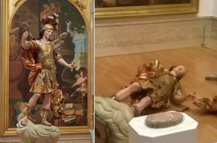 Любители селфи уничтожают произведения искусства. Архангел Михаил до и после происшествия