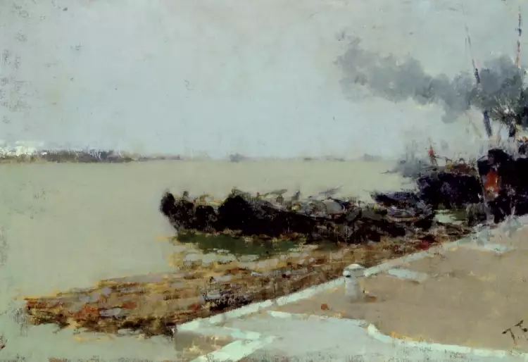 Пленэр. Франческо Филиппини. Картина «Венецианская лагуна», 1892