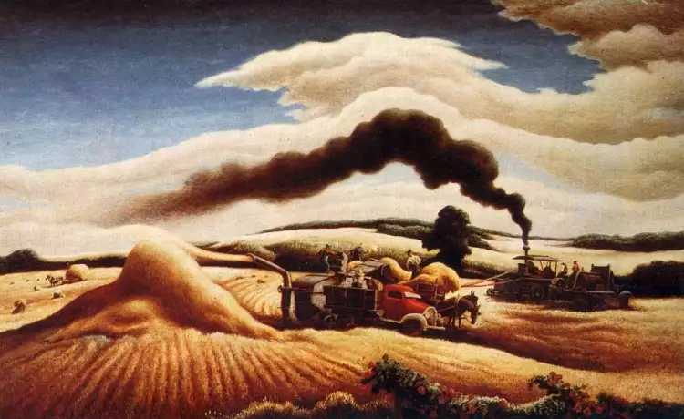 Томас Харт Бентон. Картина «Молотьба пшеницы», 1939