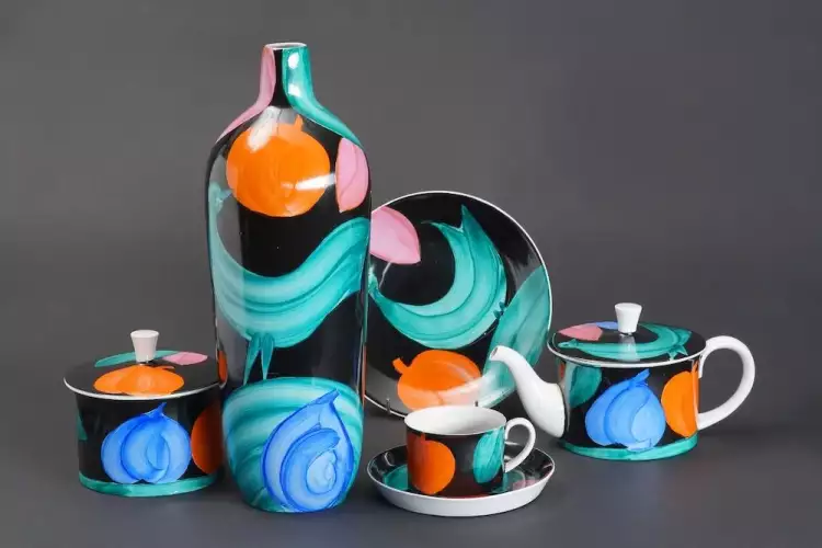 Петр Леонов. Декоративный комплект «Вечер». Дулевский фарфоровый завод, 1970-е годы