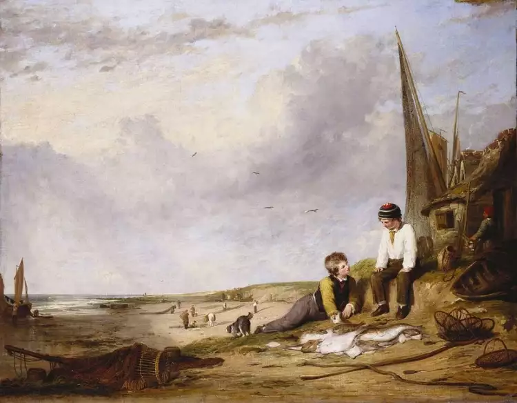 Уильям Коллинз. Картина «Сцена на побережье Норфолка», 1815 Уильям Коллинз. Картина «Сцена на побережье Норфолка», 1815