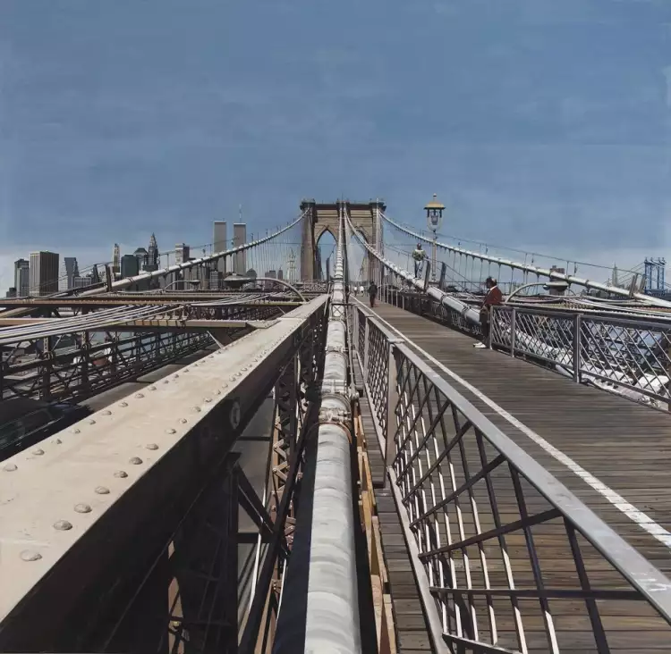 Фотореализм. Ричард Эстес. Картина «Бруклинский мост», 1991 Фотореализм. Ричард Эстес. Картина «Бруклинский мост», 1991