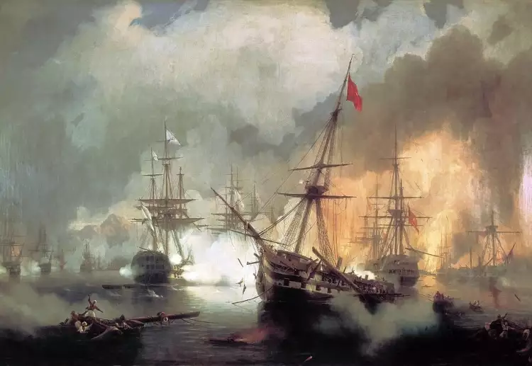 Морские сражени в живописи. И. Айвазовский. «Наваринский бой» Морские сражени в живописи. И. Айвазовский. «Наваринский бой»