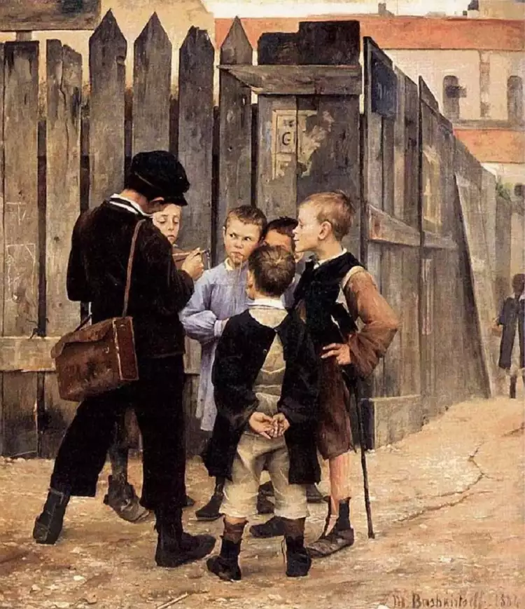 Натурализм. Мария Башкирцева.«Встреча», 1884 Натурализм. Мария Башкирцева.«Встреча», 1884