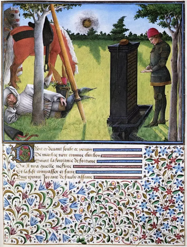 Бартелеми д’Эйк. Миниатюра из книги «Книги любви» 1460-67гг. Вена, Национальная библиотека