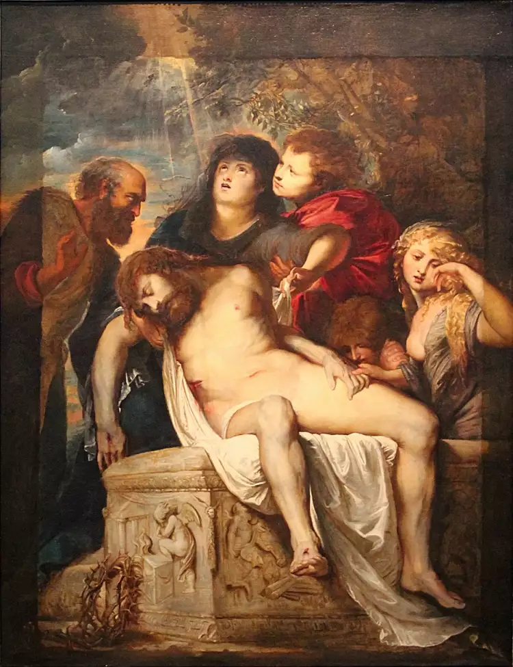 The religious genre. Peter Paul Rubens. Position in the tomb, 1602 The religious genre. Peter Paul Rubens. Position in the tomb, 1602