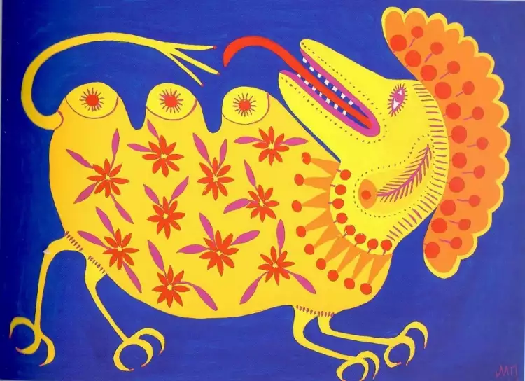 Мария Примаченко. Картина «Дикий горботрус», 1968