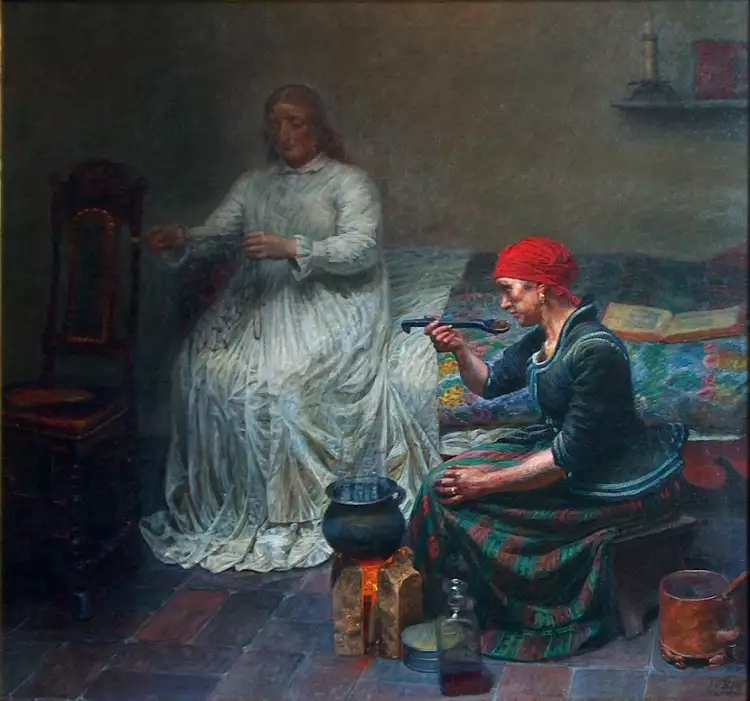 Кристиан Сартман. Картина «Леонора Кристина со служанкой», 1896
