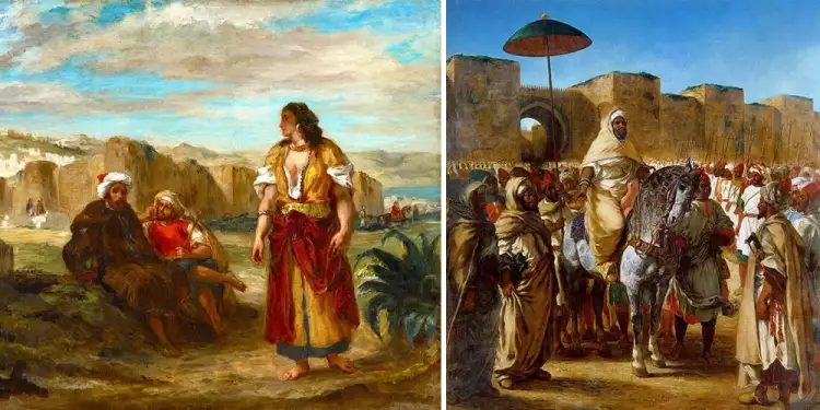 Художники-ориенталисты. Работы Эжена Делакруа «Вид на Танжер» (1853) и «Султан Марокко» (1845) Художники-ориенталисты. Работы Эжена Делакруа «Вид на Танжер» (1853) и «Султан Марокко» (1845)