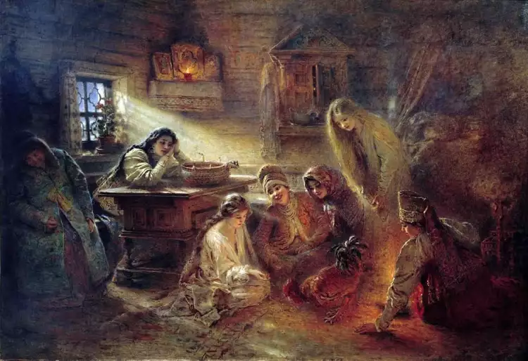 Константин Маковский. Картина «Святочные гадания», 1905 Константин Маковский. Картина «Святочные гадания», 1905