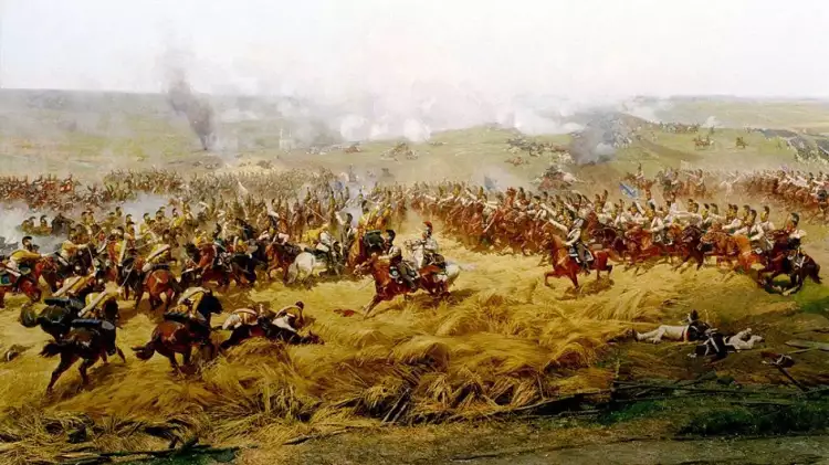 Франц Рубо. Картина «Бородинская битва». Фрагмент «Битва во ржи», 1912