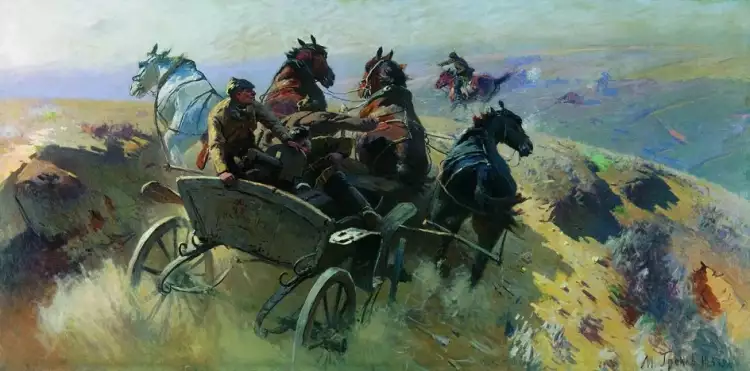 Митрофан Греков. «Тачанка (Выезд на позиции)», 1933