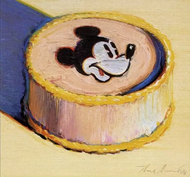 Мортон Уэйн Тибо. Картина Yellow Mickey Mouse Cake, 1998 Мортон Уэйн Тибо. Картина Yellow Mickey Mouse Cake, 1998