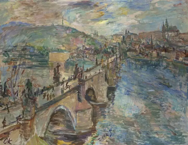 Оскар Кокошка. «Карлов мост в Праге», 1934