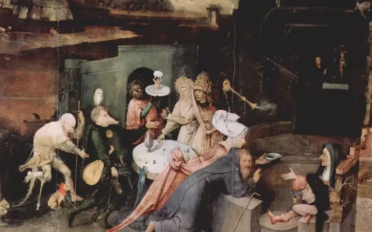 Hieronymus Bosch. Fragment from the centre of The Temptation of Saint Anthony, 1505-1506 Hieronymus Bosch. Fragment from the centre of The Temptation of Saint Anthony, 1505-1506