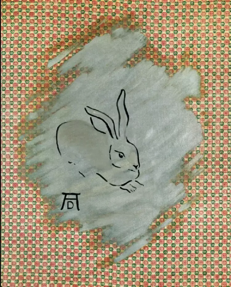 Новая европейская живопись. Зигмар Польке. Картина «Заяц Дюрера», 1968