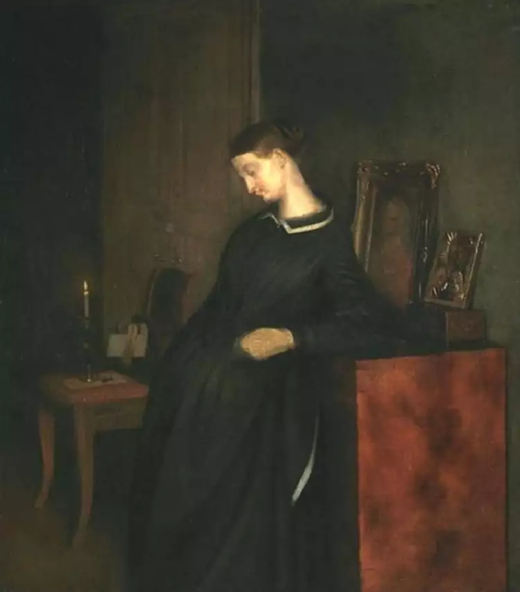 Павел Федотов. Картина «Вдовушка», фрагмент неоконченного варианта картины, 1852 Павел Федотов. Картина «Вдовушка», фрагмент неоконченного варианта картины, 1852