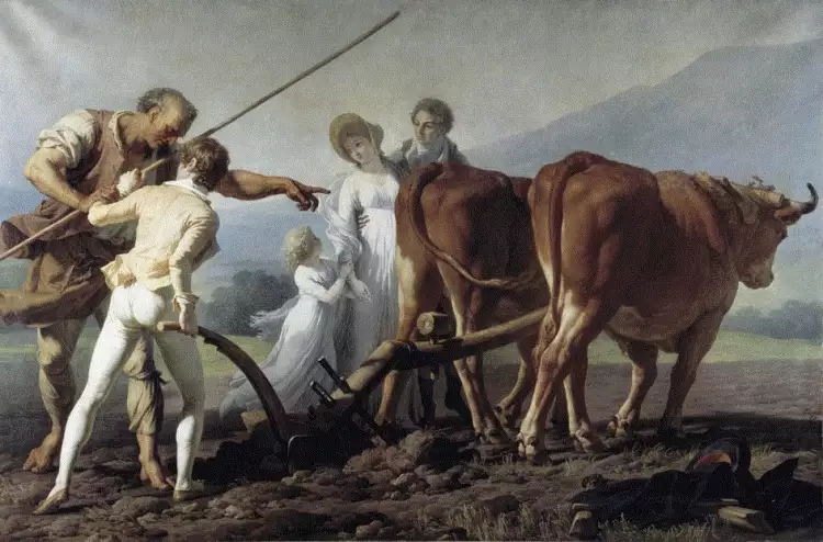 Франсуа-Андре Венсан. Картина «Урок пахоты», 1798