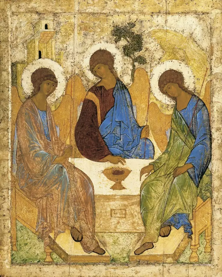 The religious genre. Andrei Rubljow. Dreifaltigkeitsikone, 1425 The religious genre. Andrei Rubljow. Dreifaltigkeitsikone, 1425