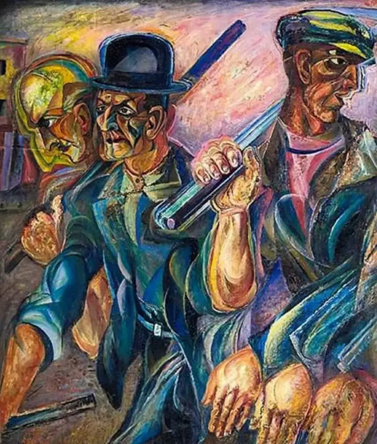 Давид Бурлюк. Картина «Рабочие», 1924