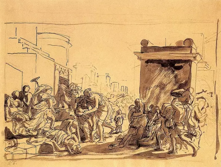 Эскиз. Карл Брюллов. Эскиз к картине «Последний день Помпеи» Эскиз. Карл Брюллов. Эскиз к картине «Последний день Помпеи»