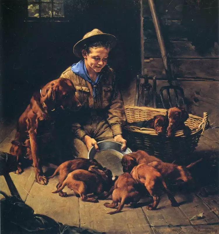 Норман Роквелл. Картина «Хорошие друзья», 1927