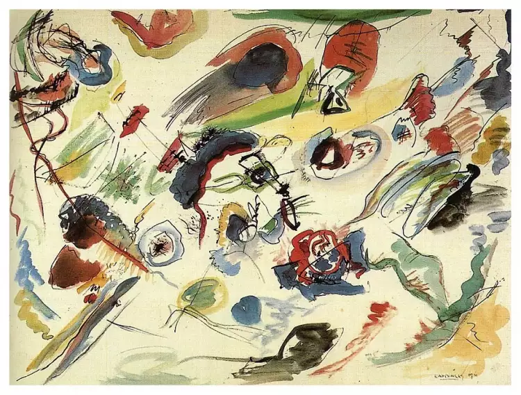 Абстракционизм. Василий Кандинский. «Первая абстрактная акварель», 1910-1913 Абстракционизм. Василий Кандинский. «Первая абстрактная акварель», 1910-1913