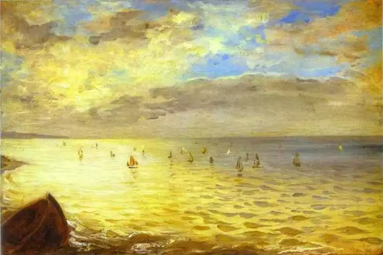 Impressionism. Eugène Delacroix. La mer depuis les hauteurs de Dieppe, 1852 Impressionism. Eugène Delacroix. La mer depuis les hauteurs de Dieppe, 1852