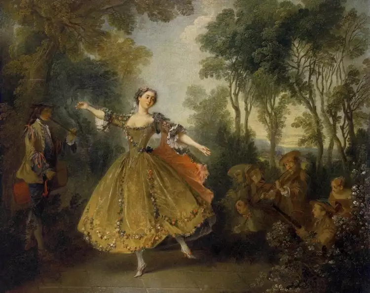 Rococo. Nicolas Lancret. Mademoiselle de Camargo dansant, 1730 Rococo. Nicolas Lancret. Mademoiselle de Camargo dansant, 1730