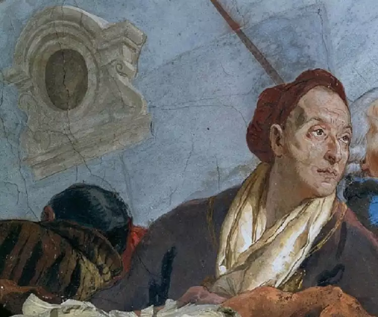 Джованни Баттиста Тьеполо. «Автопортрет», фрагмент фрески, 1752-1753