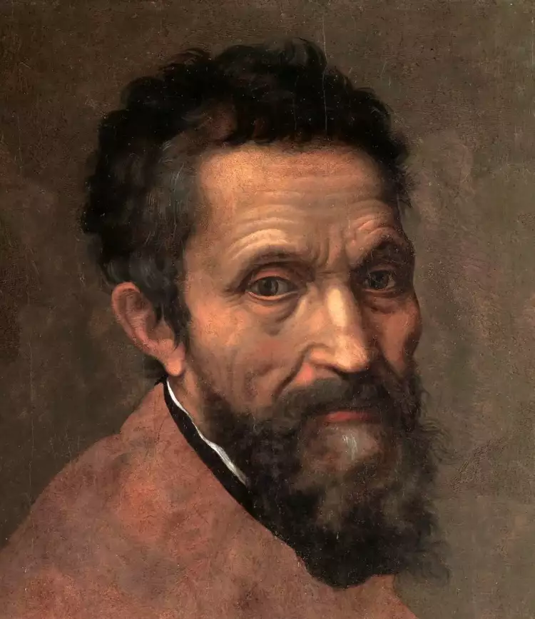 Michelangelo. Daniele da Volterra. Das Porträt von Michelangelo, 1544 Michelangelo. Daniele da Volterra. Das Porträt von Michelangelo, 1544