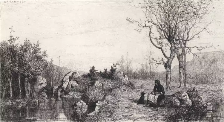 Адольф Аппиан. Картина «Берег ручья в Россильоне», 1867 Адольф Аппиан. Картина «Берег ручья в Россильоне», 1867