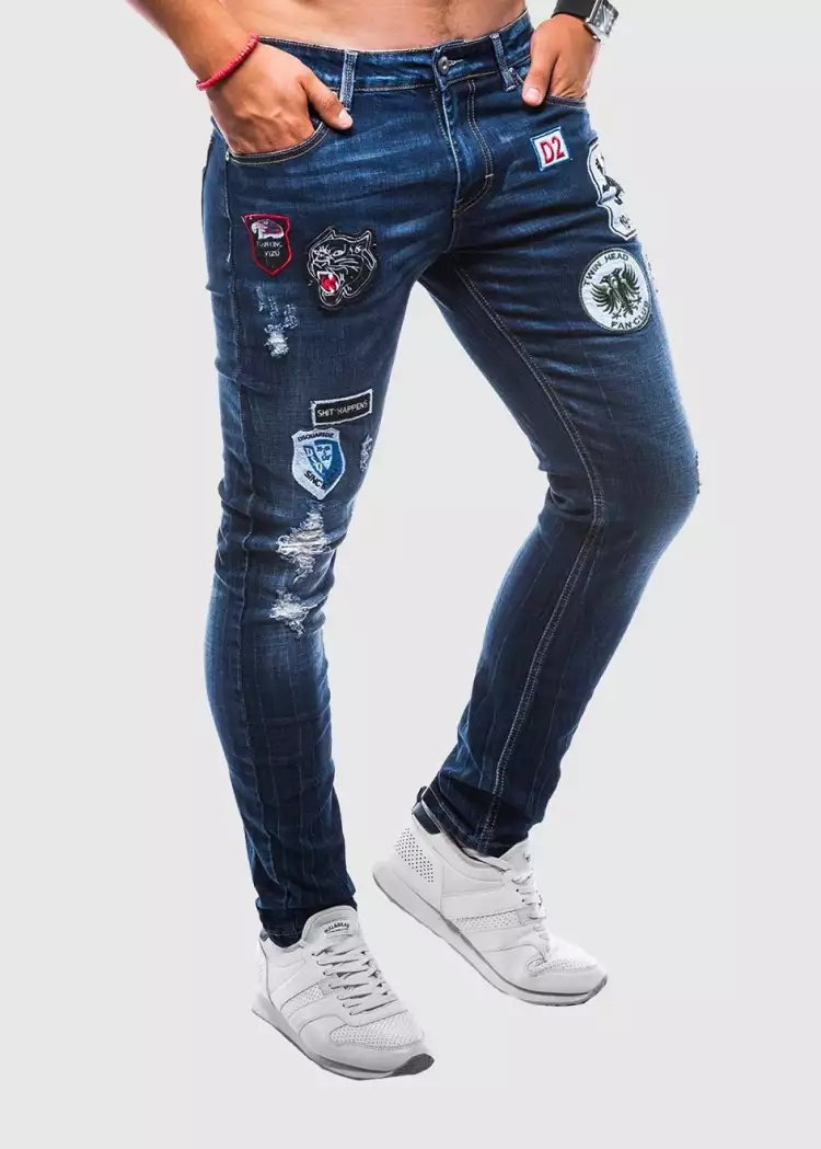 Application. Jeans d'homme en applique Application. Jeans d'homme en applique