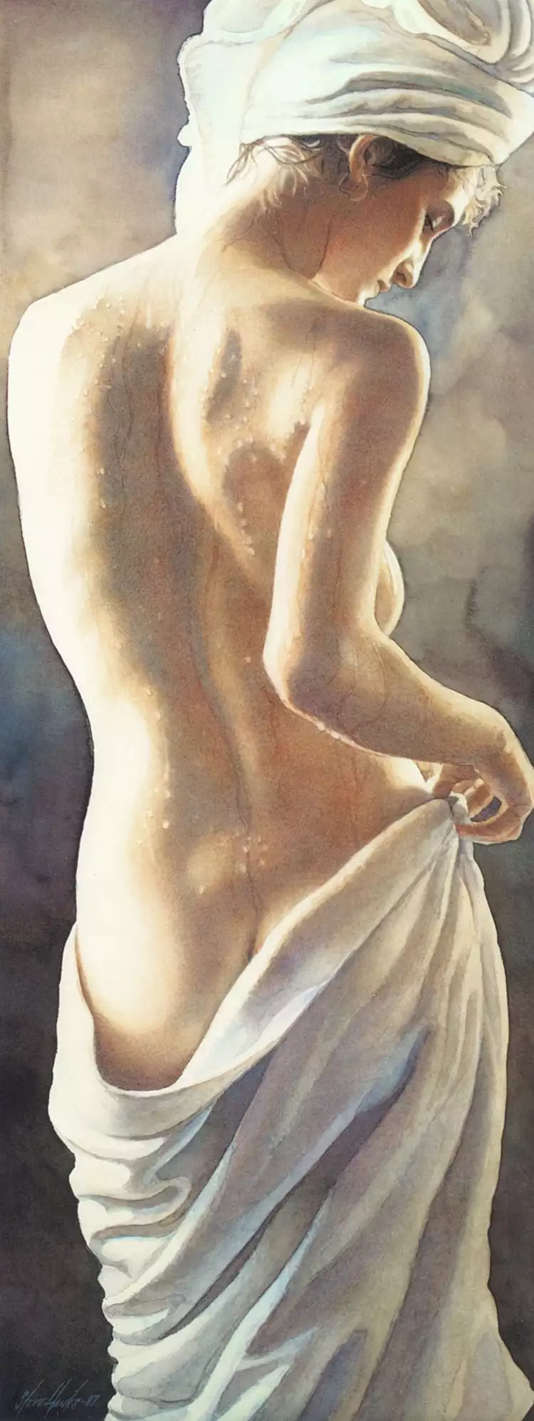 Акварель. Стив Хэнкс. «После душа», XX век