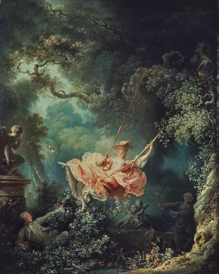 Rococo. Jean-Honoré Fragonard. Les Hasards heureux de l'escarpolette, 1767 Rococo. Jean-Honoré Fragonard. Les Hasards heureux de l'escarpolette, 1767