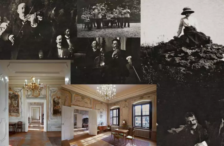 Schloss Sárvár. Bei festlichen Anlässen spielten kleine Orchester auf