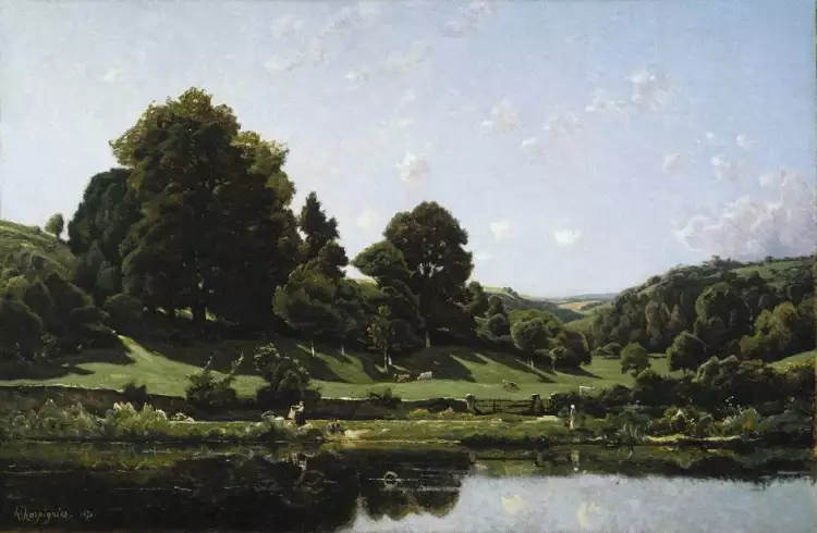 Барбизонская школа. Анри Жозеф Арпиньи. «Луг в Бурбонэ. Утро», 1876