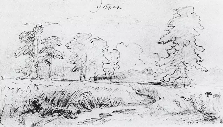 Рисунок. Иван Шишкин. Эскиз ко «Ржи», 1878 Рисунок. Иван Шишкин. Эскиз ко «Ржи», 1878