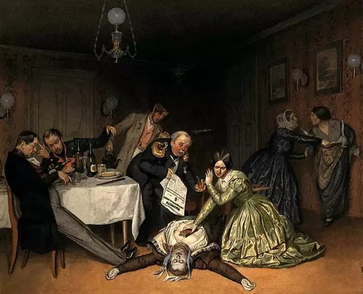 Павел Федотов. Картина «Все холера виновата», 1848 Павел Федотов. Картина «Все холера виновата», 1848