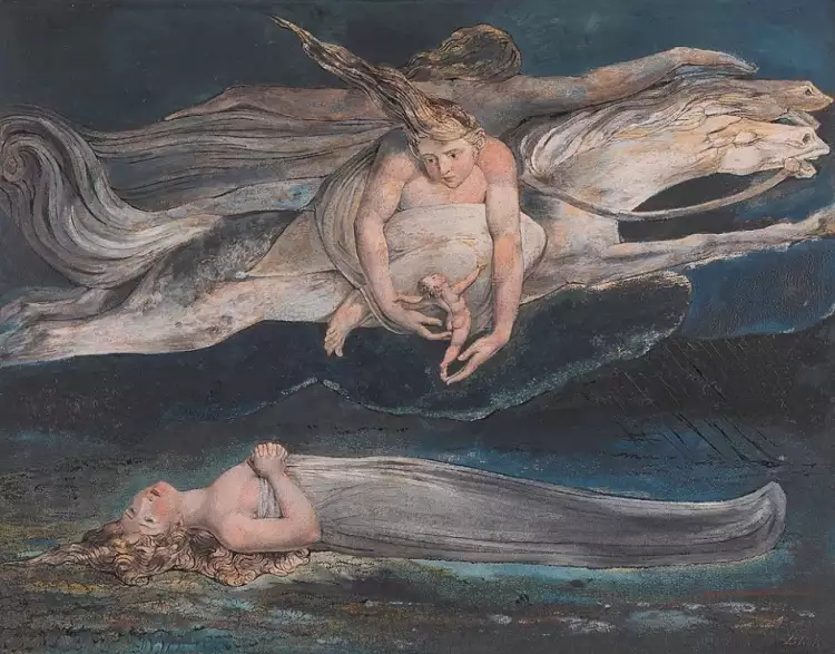 Монотипия. Уильям Блейк. «Жалость», 1795 Монотипия. Уильям Блейк. «Жалость», 1795