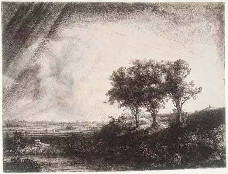 Графика. Рембрандт. «Три дерева»,1643 Графика. Рембрандт. «Три дерева»,1643
