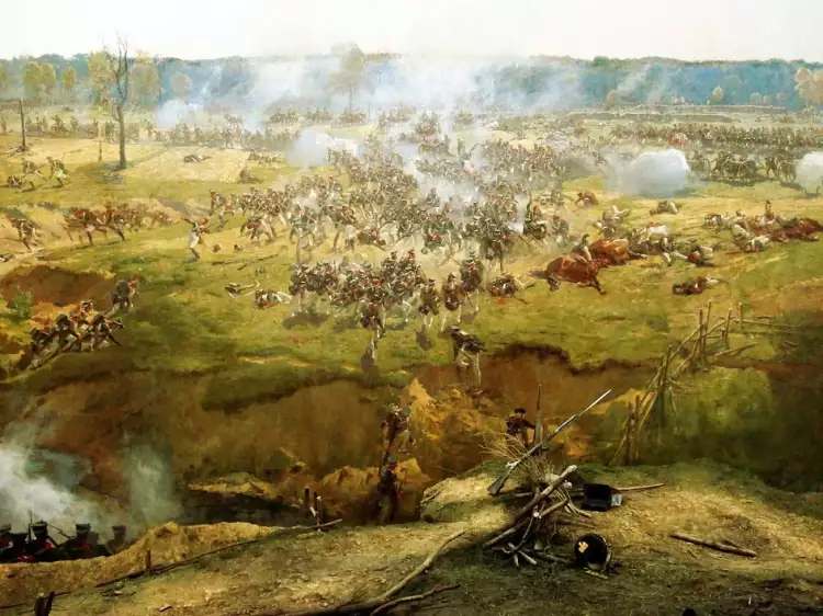 Художник-баталист Франц Рубо. Фрагмент панорамы «Бородинская битва», 1911