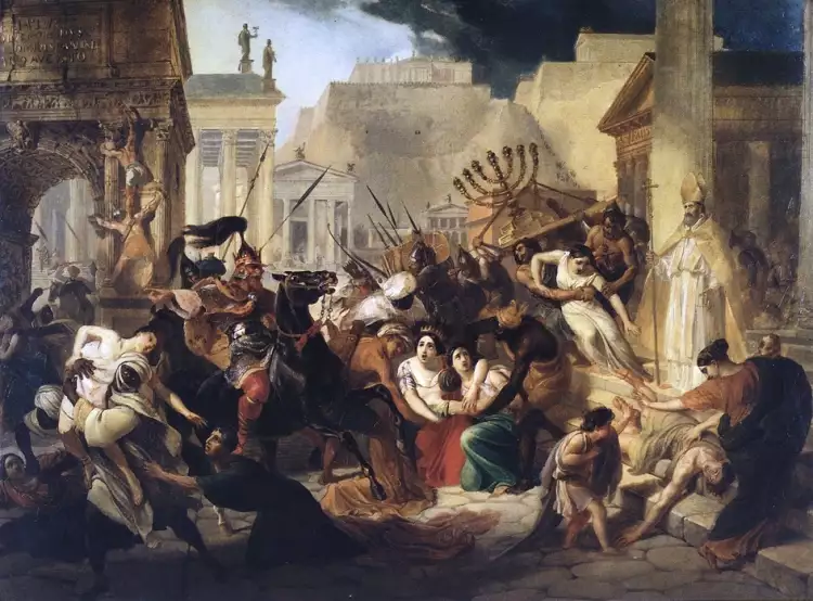 Battle genre. Karl Bryullov. Genseric sacking Rome, 1833-1836